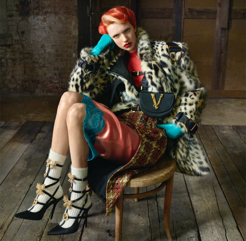 Bente Oort appears in Versace fall-winter 2019 campaign