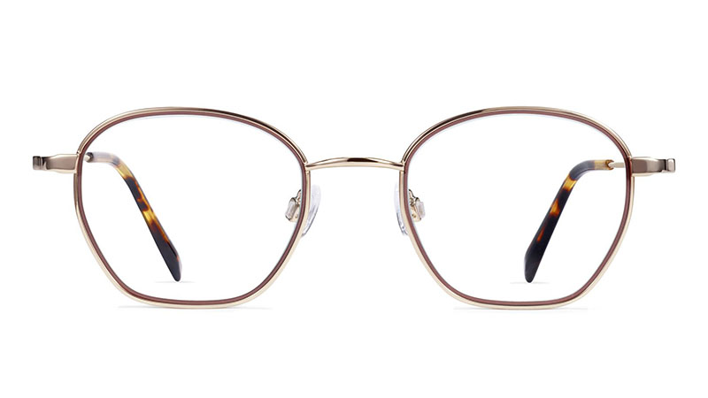 Warby Parker Larsen Glasses in Sienna Pink with Polished Gold $145