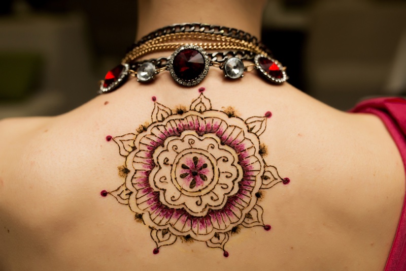 Woman Mandala Tattoo Back Jewelry