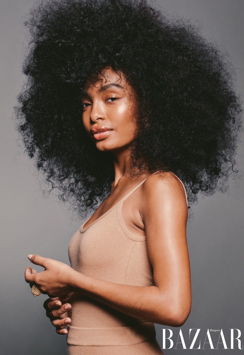 Yara Shahidi poses in unretouched images for Harper's Bazaar US