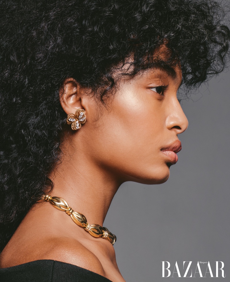 Yara Shahidi poses in unretouched images for Harper's Bazaar US