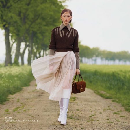 Sara Grace Wallerstedt Poses in England for Americana Manhasset Fall '19