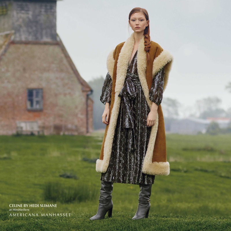 Sara Grace Wallerstedt  layers up in Celine for Americana Manhasset fall-winter 2019 campaign