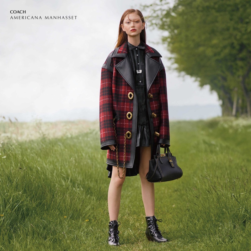 Sara Grace Wallerstedt models Coach for Americana Manhasset fall 2019 campaign