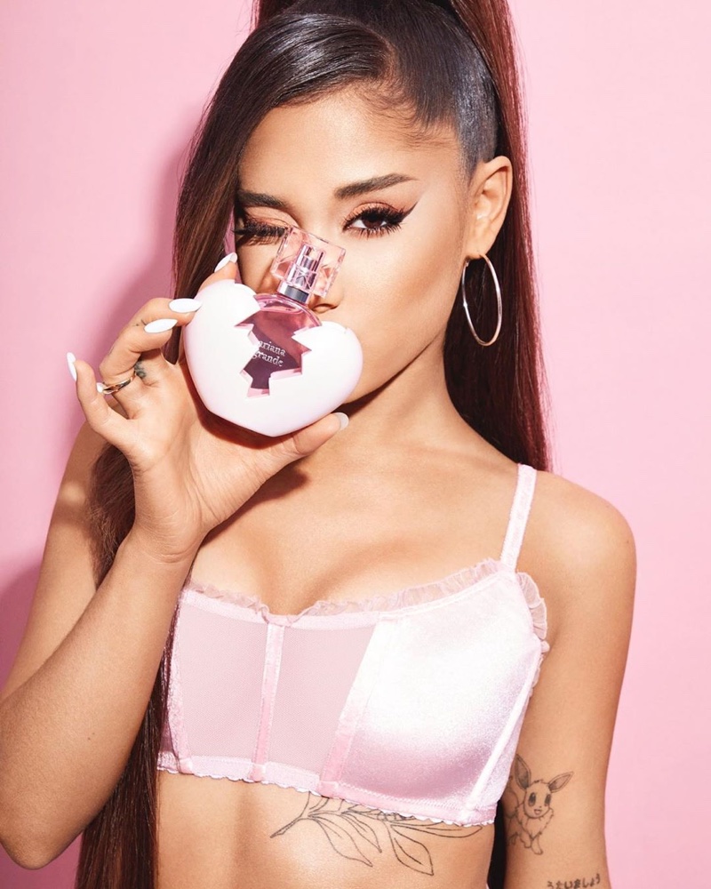 Looking pretty in pink, Ariana Grande fronts thank u, next fragrance campaign