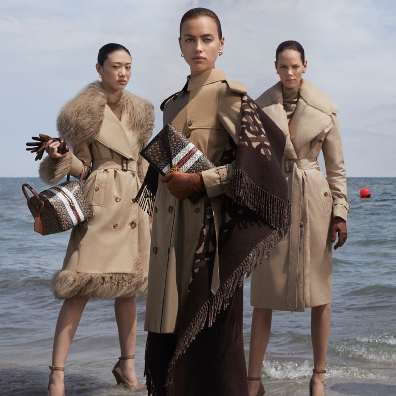 Sora Choi, Irina Shayk and Freja Beha Erichsen front Burberry fall-winter 2019 campaign. Photo: Danko Steiner