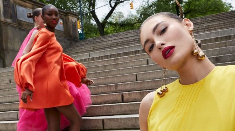 Eniola Abioro and Grace Elizabeth front Carolina Herrera fall-winter 2019 campaign