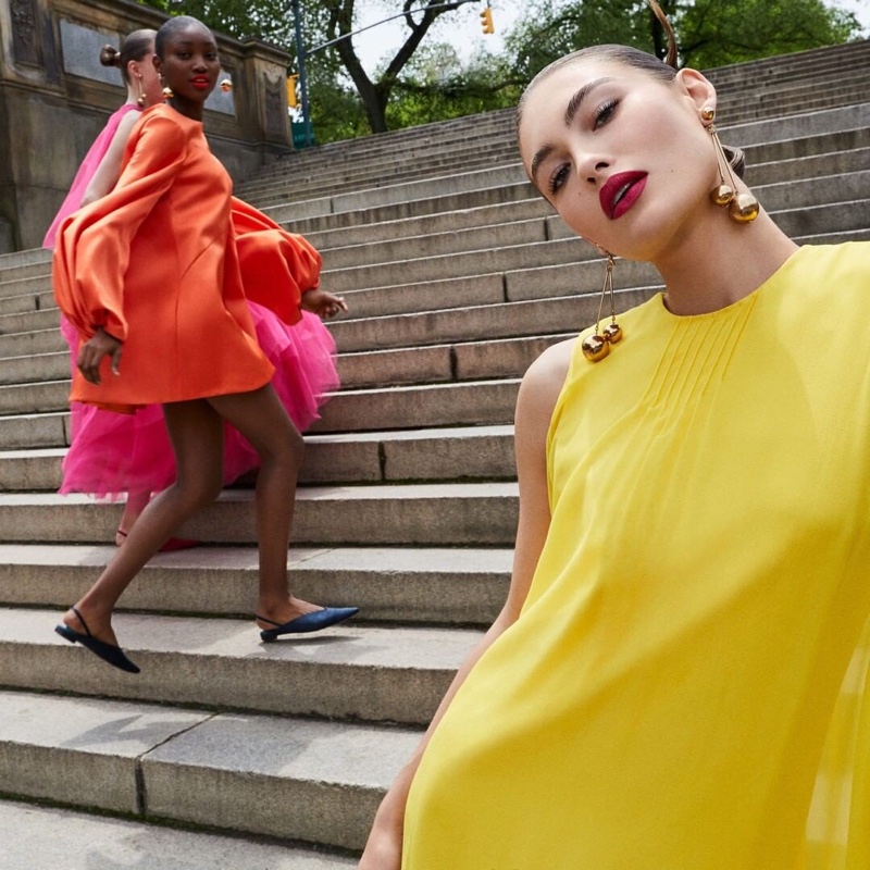 Eniola Abioro and Grace Elizabeth front Carolina Herrera fall-winter 2019 campaign