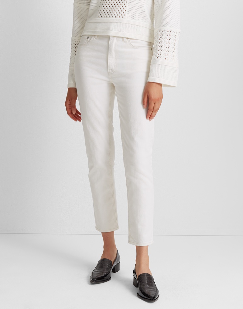 Club Monaco The High-Rise Skinny Jean in Milk $129.50