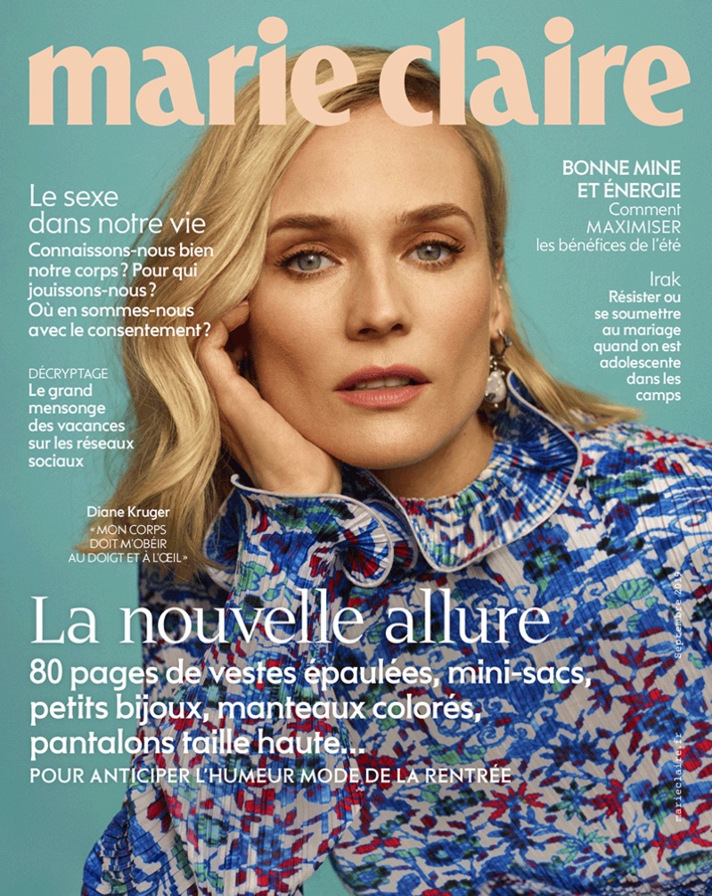 Actress Diane Kruger on Marie Claire France August 2019 Cover