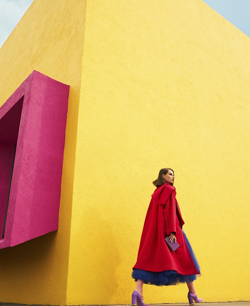 Giedre Dukauskaite Takes On New Season Brights for Harper's Bazaar