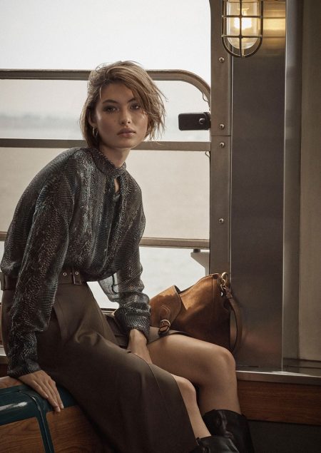 Grace Elizabeth Takes 'A Long Journey' in Massimo Dutti's Fall Styles Grace Elizabeth fronts Massimo Dutti A Long Journey fall-winter 2019 editorial