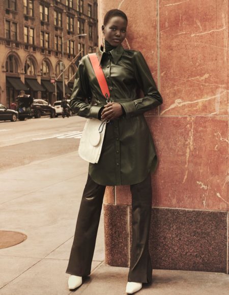 Adut Akech Hits the Streets in H&M Studio Fall 2019 Campaign An image from H&M Studio fall 2019 advertising campaign