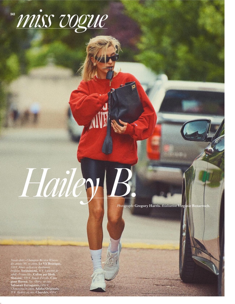 Hailey Bieber street style  Sweat shorts street style, Hailey