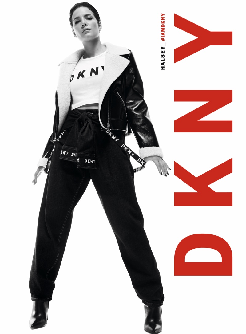 Halsey poses in black and white for DKNY fall-winter 2019 campaign