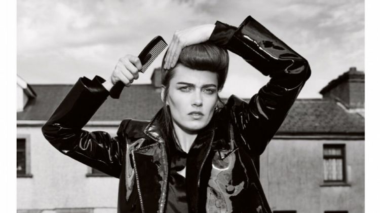 Karmen Pedaru Poses in Teddy Girl Style for ELLE UK