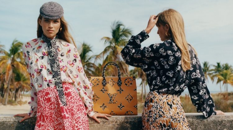 Rebecca Leigh Longendyke and Klara Kristin front Louis Vuitton Monogram Jungle campaign