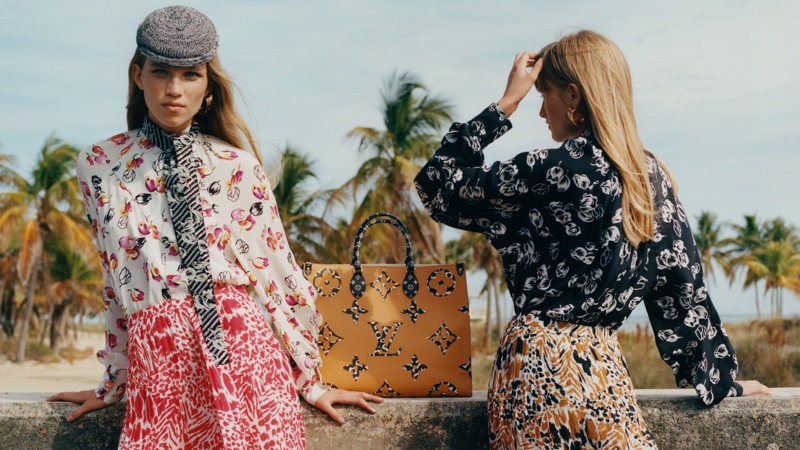 Rebecca Leigh Longendyke and Klara Kristin front Louis Vuitton Monogram Jungle campaign