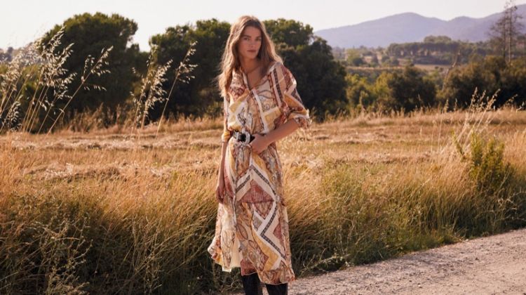 Mathilde Brandi stars in Mango Those Wonderful 70s editorial