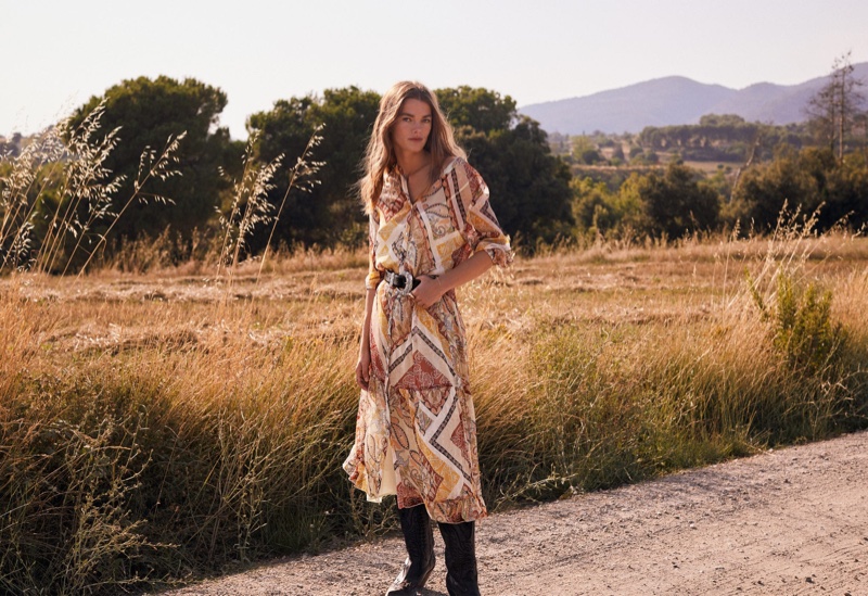 Mathilde Brandi stars in Mango Those Wonderful 70s editorial