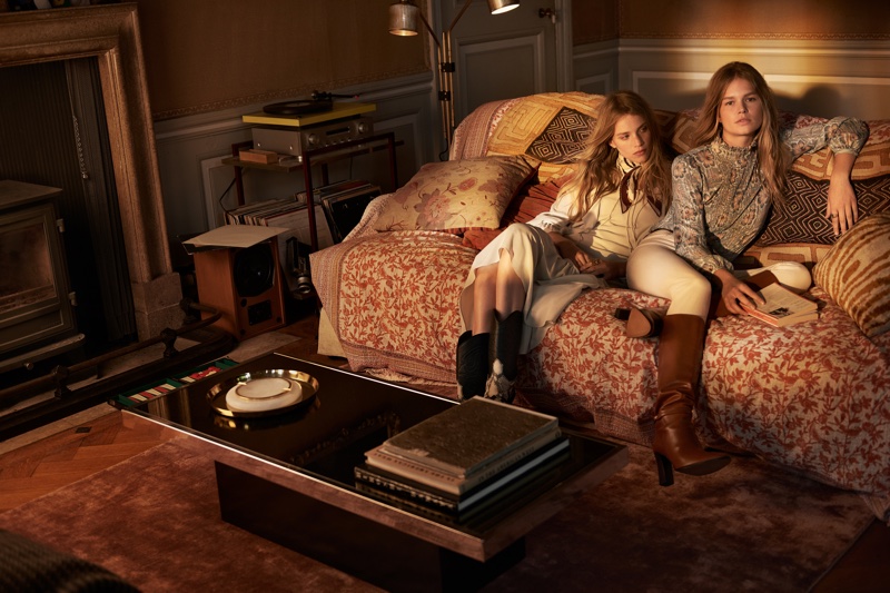 Rebecca Leigh Longendyke and Anna Ewers front Mango fall-winter 2019 campaign