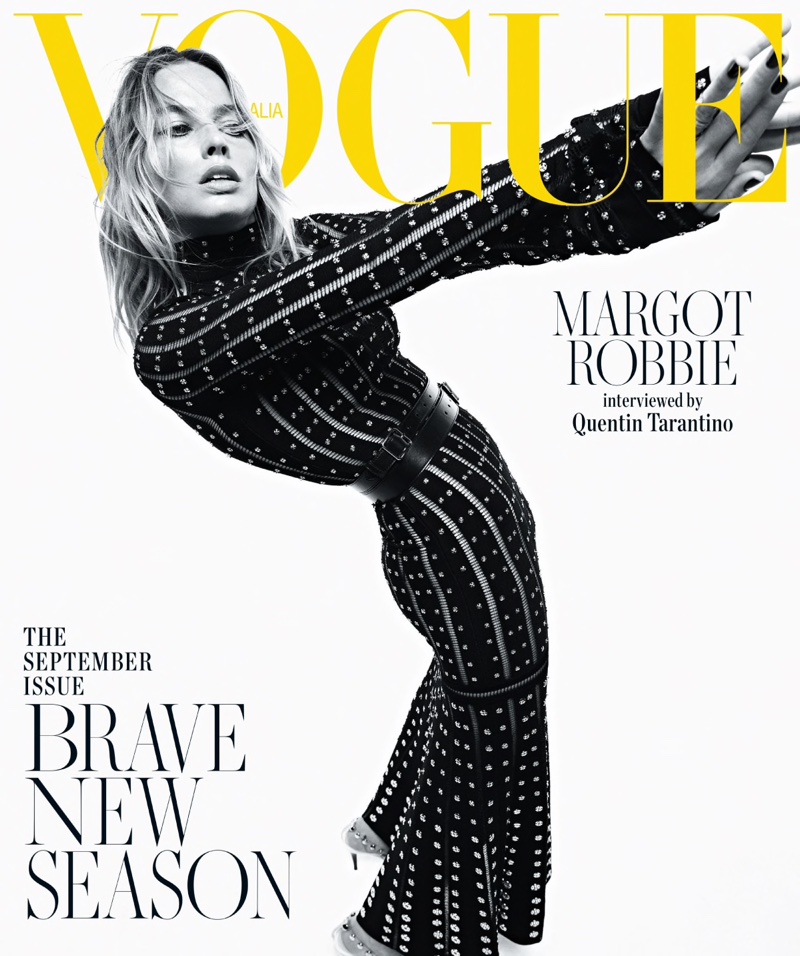 Margot Robbie wears Alexander McQueen on Vogue Australia September 2019 Cover