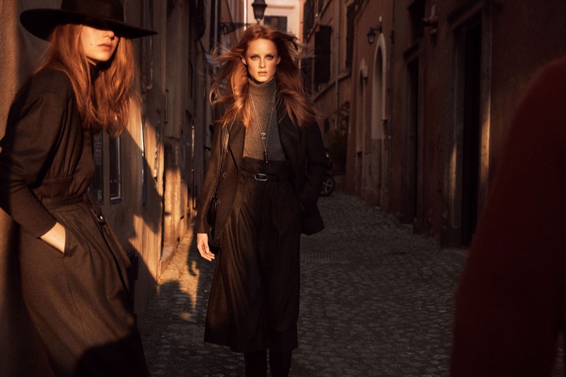 Rianne van Rompaey and Deirdre Firinne star in Massimo Dutti fall-winter 2019 campaign