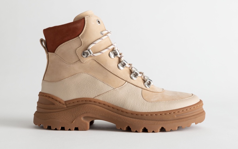 & Other Stories Chunky Platform Hiking Boots in Beige $179