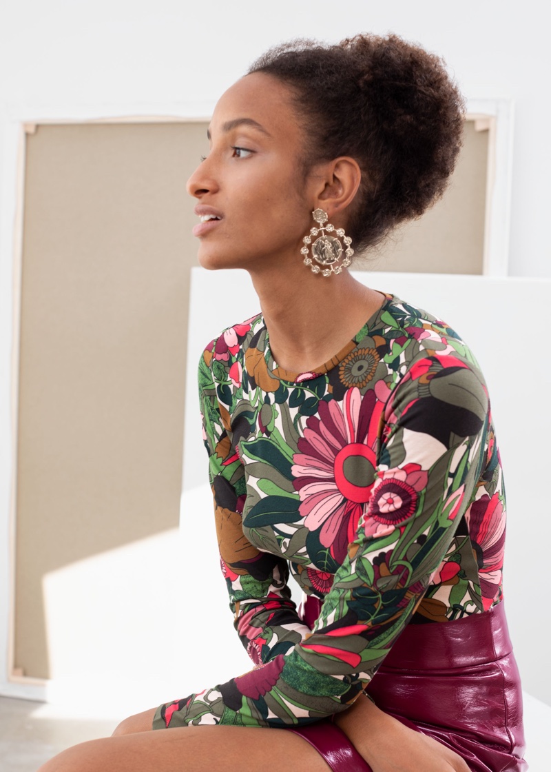 & Other Stories Graphic Stretch Cotton Top $39