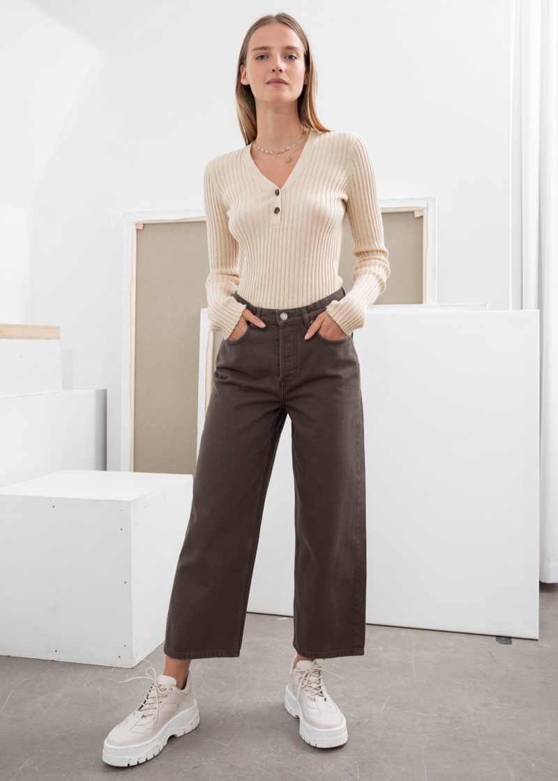 & Other Stories Loose Mid Rise Jeans in Brown $79