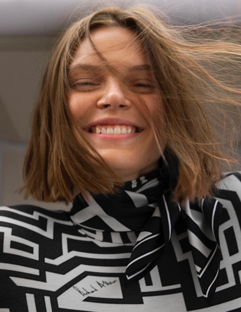 All smiles, Cara Taylor appears in Richard Allan x H&M campaign