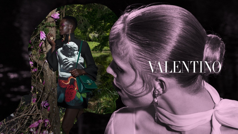 Adut Akech and Rianne van Rompaey star in Valentino fall-winter 2019 campaign