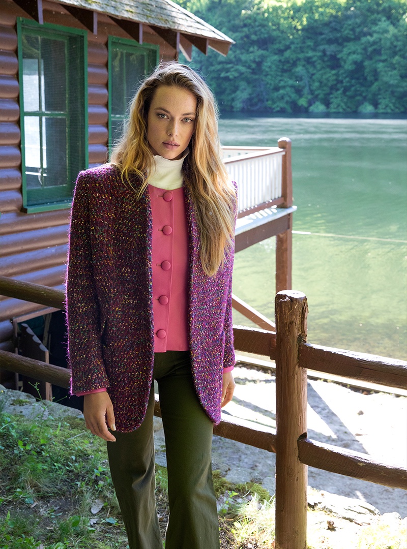 Model Hannah Ferguson appears in Veronica Beard fall-winter 2019 campaign