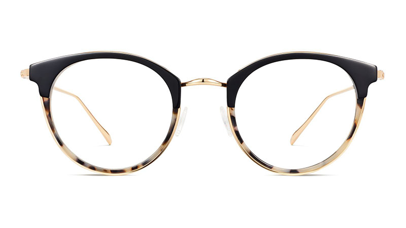 Warby Parker Faye Glasses in Layered Onyx Tortoise with Polished Gold $145