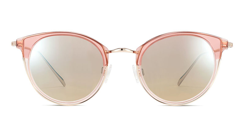 Warby Parker Faye Sunglasses in Layered Rose Quartz Crystal with Riesling $145