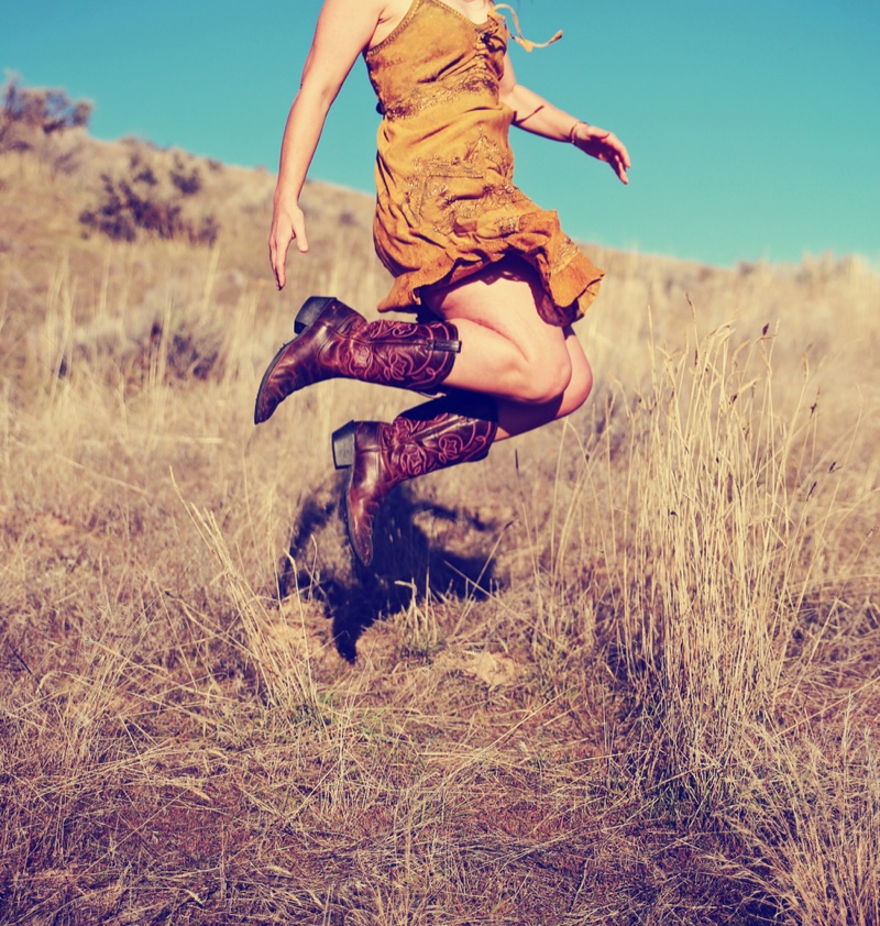 Woman Cowgirl Boots Dress