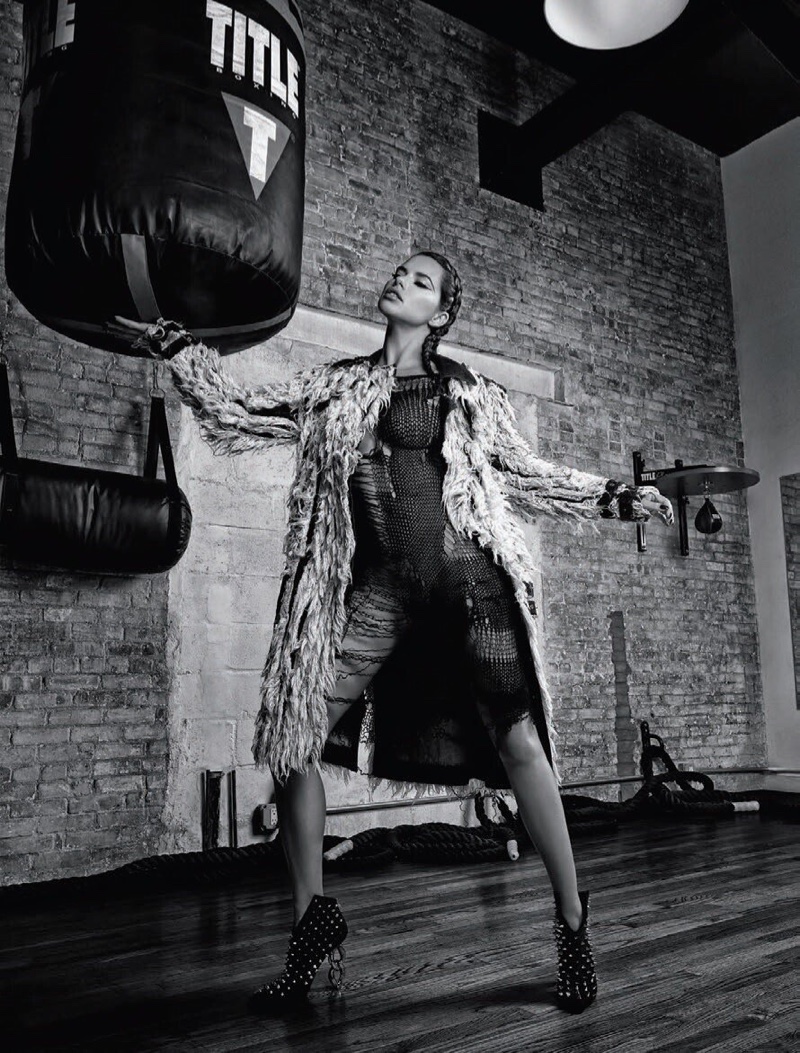Adriana Lima Has a Glamorous Workout in Numero Russia