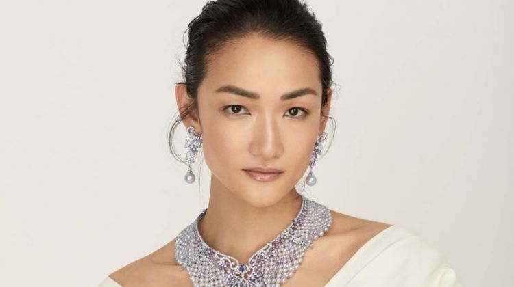Ai Tominaga Glitters in Mikimoto Jewelry for Vogue Japan