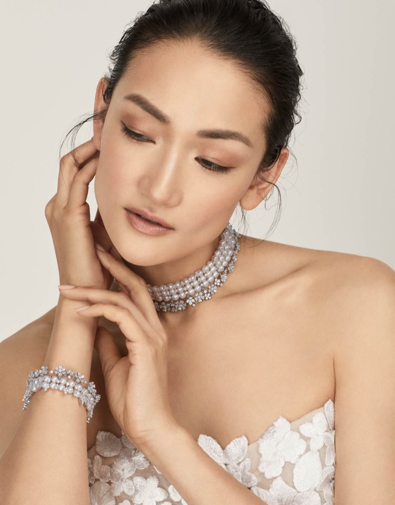 Ai Tominaga Glitters in Mikimoto Jewelry for Vogue Japan