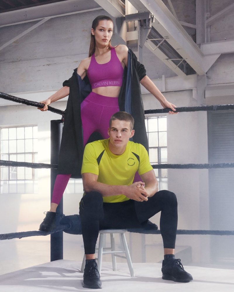 Bella Hadid and Mitchell Slaggert appear in Calvin Klein Performance fall-winter 2019 campaign