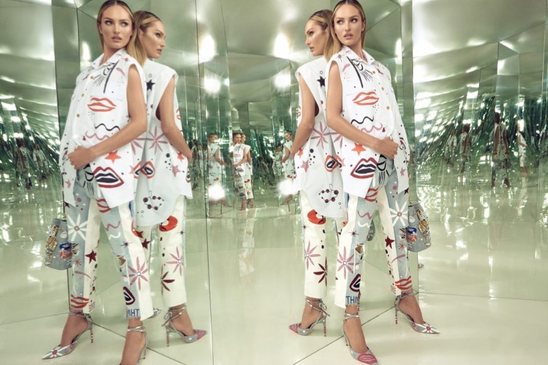 Posing with mirrors, Candice Swanepoel fronts Animale Surreal campaign