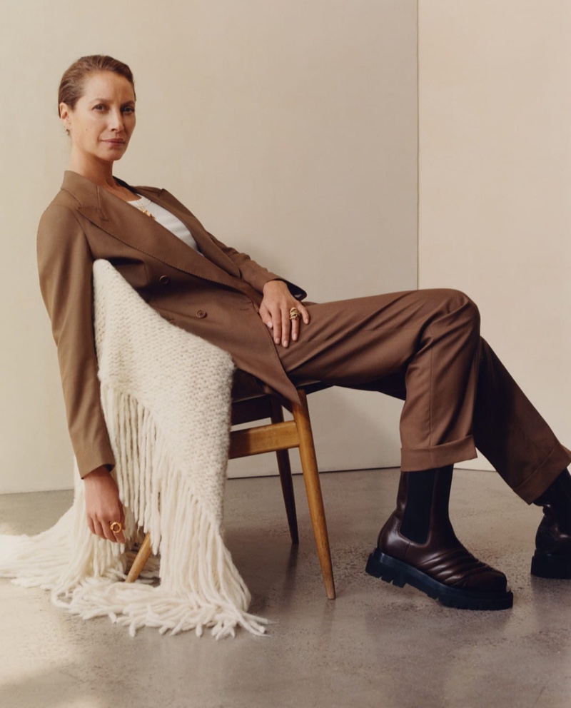 Suiting up, Christy Turlington appears in MATCHESFASHION fall-winter 2019 campaign