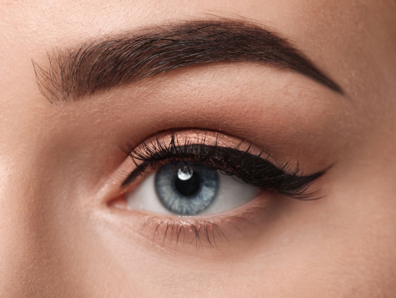 Closeup Eyebrows Winged Eyeliner