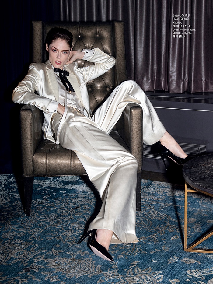 Coco Rocha Models Fashionable Suits for ELLE Croatia