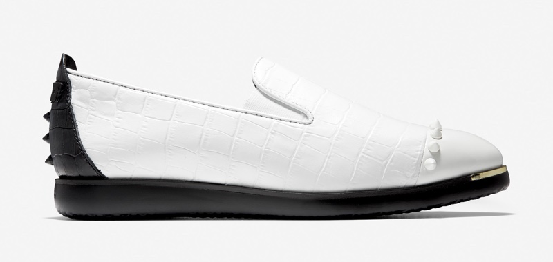 Cole Haan x Rodarte Slip-On Sneaker in White Croc Print with Patent $190