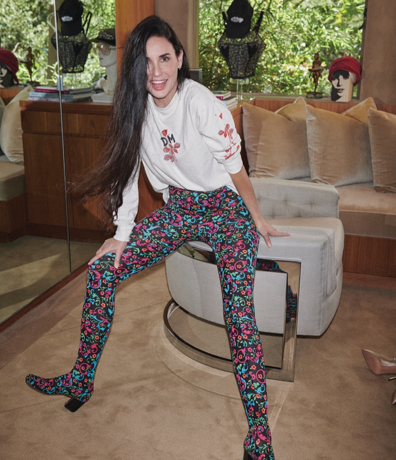 Demi Moore poses at home for the feature