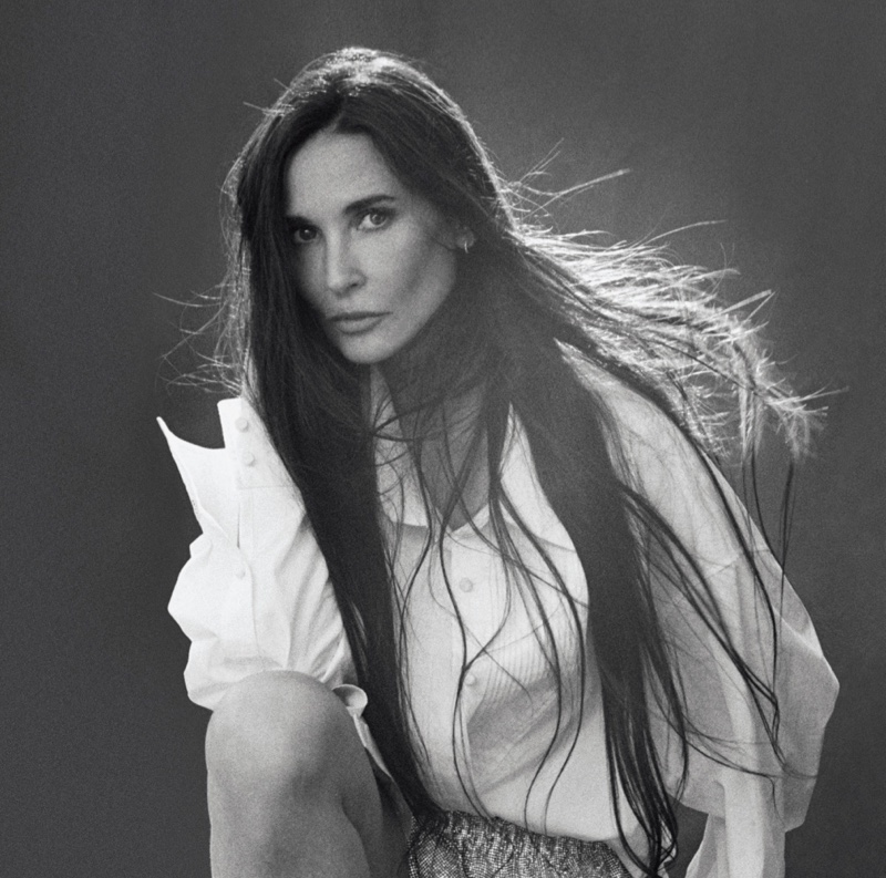 Demi Moore poses in Alexander Wang top and pants