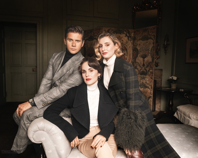 ‘Downton Abbey’ stars Allen Leech, Michelle Dockery and Laura Carmichael embrace elegant looks