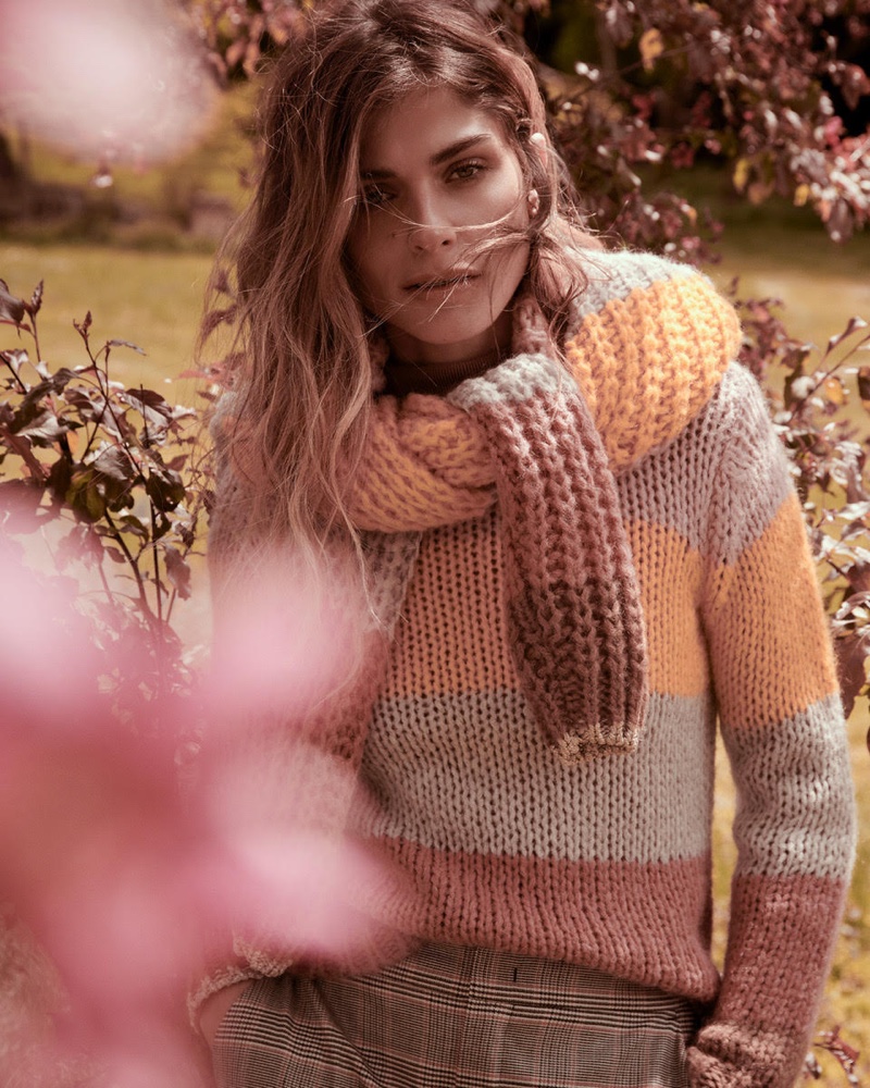 Model Elisa Sednaoui appears in Oui fall-winter 2019 campaign