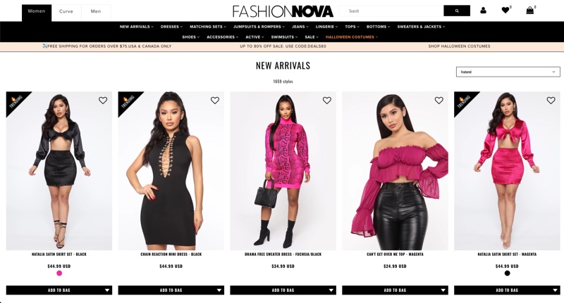 Fashion Nova website